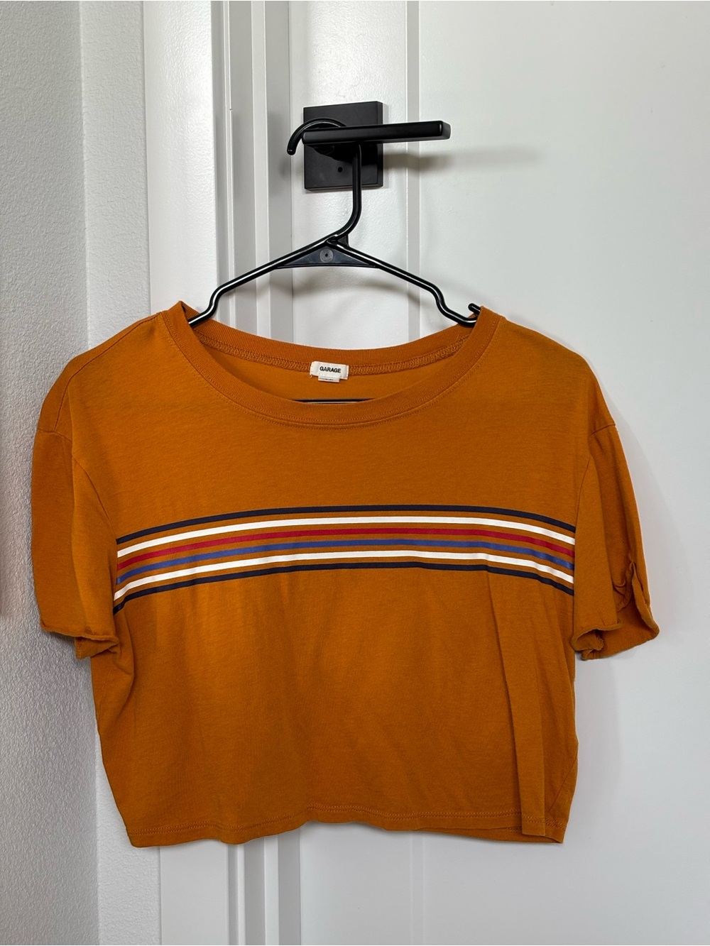 Mustard Stripe Cropped Tee
